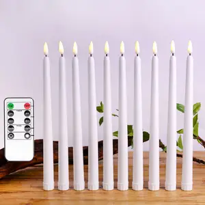 Wholesale 3D Wick LED Flameless Taper Candle Moving Wick LED Candle Light With Custom Logo For Weddings Christmas Diwali
