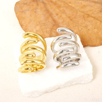 Vintage Edelstahl 18K Vergoldeter Geometrischer Krallenförmiger Ring Spiralförmiger Modeschmuck Anlaufbeständige Ringe