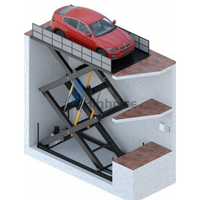 Ascenseur de stationnement de voiture à ciseaux stationnaire hydraulique à 2 niveaux pour garage à la maison