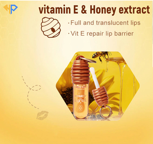 Huile à Lèvres Repulpante Mignonne et Scintillante au Miel, Hydratante et Nourrissante, Infusée de Vitamine C Naturelle et Biologique, OEM ODM, pour Tous - Product Image 3