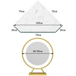 Tavolino Angolare Cosmetico con Contenitore per Soggiorno, Tavolo da Trucco con Specchio - Product Image 5