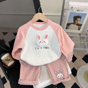 Completo <span class=keywords><strong>Abbigliamento</strong></span> Estivo Vintage 2026 per Bambine, Nuovo Set in Tessuto Spun con Motivo Tinta Unita per Bambini - Product Image 5