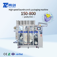 Machine automatique haute vitesse pour le remplissage et le scellage de dosettes de détergent avec film bois, haute productivité, facile à utiliser, PLC