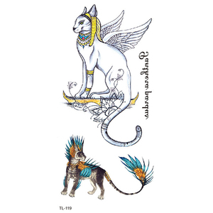 BXTAT TL115 - TL120 Autocollants de <span class=keywords><strong>tatouage</strong></span> <span class=keywords><strong>temporaire</strong></span> colorés avec motifs d'aigle, de renard, de <span class=keywords><strong>cheval</strong></span>, de paon, de chats et de hiboux - Product Image 5