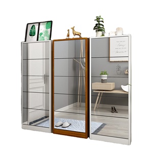 Hot Sale Modern Wooden Shoe Cabinet with mirror shoes rack for entryways