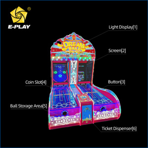 Máquina de Lanzamiento de Bolas Locas para Centros Comerciales, Juego de Arcade Personalizable con Monedas, para 2 Jugadores, con Sensor de Movimiento y Luces Intermitentes - Product Image 3