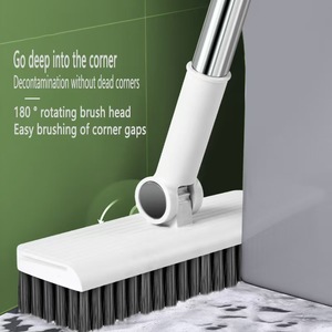 Three In One Multi Purpose Broom Set Hard Bristles Steel Handle <b>Extendable</b> Floor <b>Brush</b> For Deep <b>Cleaning</b> Corners - Product Image 1