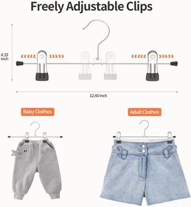 Wholesale Factory Hotel Metal Iron Cheap Mens Hanger Heavy Duty Ultra Thin Saving <b>Laundry</b> Skirt Pant Hangers Clip Single Kitchen - Product Image 2