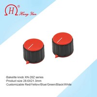 Bouton de potentiomètre à double couleur rouge (plastique) hauteur 21,3 mm diamètre inférieur 28,6 mm