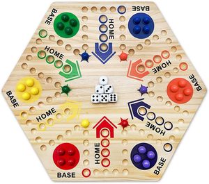 Set <span class=keywords><strong>di</strong></span> Scacchi in Legno con Ludo e <span class=keywords><strong>Dama</strong></span>, Giochi da Tavolo Educativi, <span class=keywords><strong>Gioco</strong></span> del Dado Volante in Legno con Doppio Lato - Product Image 1