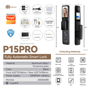 <span class=keywords><strong>Serratura</strong></span> Intelligente Completamente Automatica con Blocco Digitale, Telecamera WiFi, Riconoscimento Facciale 3D e Funzione Cloud per Impronte Biometriche - Product Image 2