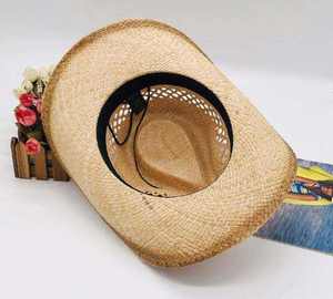 Wholesale Eco-Friendly Floppy Wide Brim Raffia Custom Plain Handmade Cowboy <b>Straw</b> <b>Hat</b> - Product Image 5