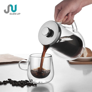 Cafetière à piston transparente <span class=keywords><strong>en</strong></span> <span class=keywords><strong>verre</strong></span> borosilicate de haute qualité, filtre <span class=keywords><strong>en</strong></span> maille à 3 couches 304, bec verseur <span class=keywords><strong>en</strong></span> forme de V, résistante à la chaleur/au froid - Product Image 6