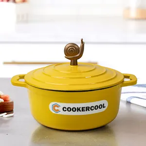 Cookercoolブランドの鋳鉄製明るい色の焦げ付き防止エナメル調理器具セット誘導コンロ用