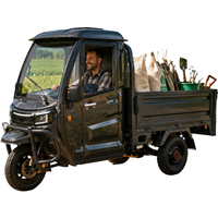 Tricycle électrique semi-fermé à 3 roues avec volant, certifié EEC COC, pour le transport de marchandises et de passagers (double usage)