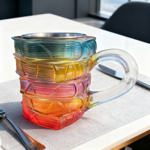 Tasse à café en verre transparente créative pour les amateurs de lecture, cadeau idéal - Product Image 2