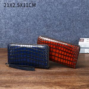 Sac à main pour homme à motif ventre de crocodile, style classique et tendance, avec plusieurs emplacements pour cartes et grande capacité de rangement pour portefeuille - Product Image 1
