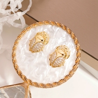Nuevos Pendientes de Mariposa Modernos y Coloridos con Zirconia, de Aleación de Cobre, Chapados en Oro, Joyería de Moda para Regalo de Mujer