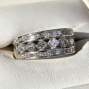Anello per dito indice a forma di diamante geometrico in stile coreano, gioielli minimalisti da indossare ogni giorno - Product Image 1