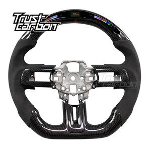 Volante Deportivo Personalizado de Fibra de Carbono con LED y Agarre de Microfibra para Ford Mustang GT500 GT350 2015-2023 GT Shelby - Product Image 1