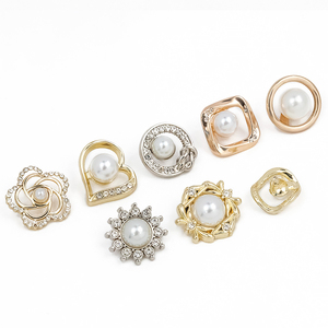 Tinh Tế Nút Bạc Phụ Nữ Ngọc Trai Tùy Chỉnh Áo Kim Loại <span class=keywords><strong>Shank</strong></span> Nút Kẽm Hợp Kim Nút Chân Cho Quần Áo - Product Image 4