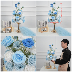New design Silk Artificial <b>Flower</b> Ball Decoration for Dining Table Outdoor Proposal & Wedding Arrangement - Product Image 3