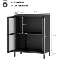 Lemari Penyimpanan Logam dengan Pintu Kaca Desain Modern untuk Ruang Tamu, Hotel & Kamar Mandi, Mudah Dirakit, Hemat Tempat