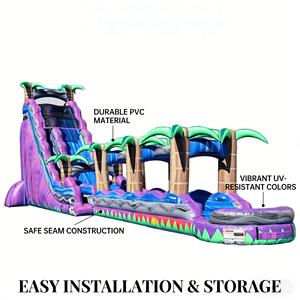 Toboggan aquatique gonflable violet de 27 pieds de haut avec glissière et piscine, toboggan aquatique extérieur <span class=keywords><strong>pour</strong></span> adultes et enfants - Product Image 2