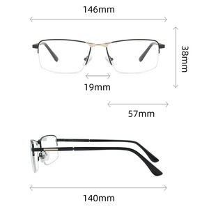 27631 Trendy <strong>Rectangle</strong> Half Rim Metal Eyeglasses Frame <strong>Men</strong> Semi-Rimless Optical Spectacles Business Style <strong>Glasses</strong> 2026 - Product Image 3