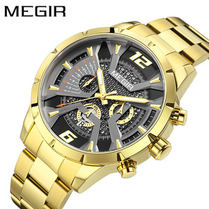 Megir 2221g <span class=keywords><strong>montre</strong></span> d'affaires de luxe à quartz <span class=keywords><strong>pour</strong></span> hommes <span class=keywords><strong>bracelet</strong></span> en acier inoxydable <span class=keywords><strong>montre</strong></span> de marque à mouvement <span class=keywords><strong>Seiko</strong></span> non mécanique - Product Image 1