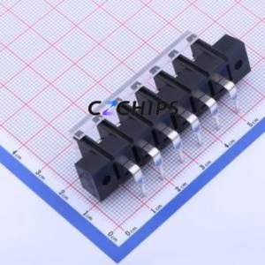 KF28RM-7.62-6P Barrier Terminal Block Bent Lead Through Hole,P=7.62mm Connector With Cover Plate 7.62mm 1x6P Right Angle Pin - Product Image 2