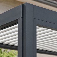 Pergola de jardin en aluminium à toit à lamelles facile à assembler, imperméable, structure de pavillon métallique pour l'extérieur
