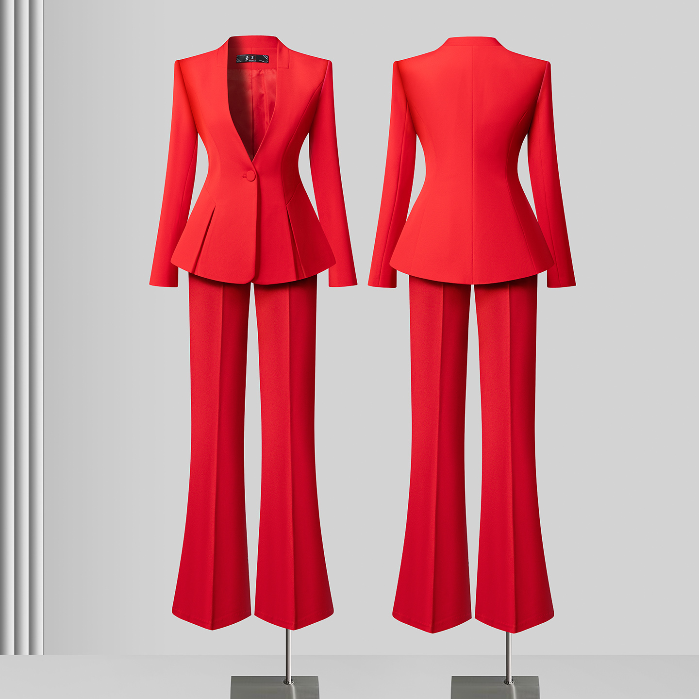 Red Female Professional Suit Dress for Spring Autumn Broadcasting Art  Examination Annual Meeting Host| Alibaba.com