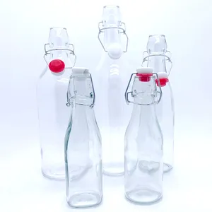 Wholesale 250ml 500ml 750ml 1 liter glass swing top bottle flip top bottle 150 250 500 750 1000 ml cc 1L 1 L