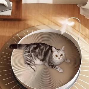新しい耐久性のある非研磨性エコフレンドリーな段ボール製猫用爪とぎボード-3-in-1オールインワン猫用おもちゃ＆ベッドキャットプレイ - Product Image 2