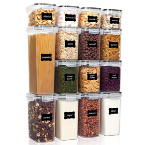 New Arrival Portable Customized <b>Kitchen</b> Plastic Dry Food Cereal <b>Storage</b> Containers Set Food House - Product Image 1