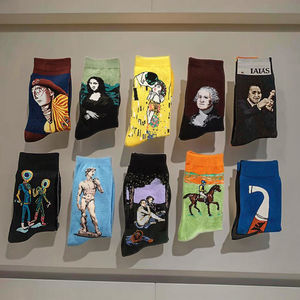 Hochwertige Happy Art Cotton Crew lange athletische Unterseite lustige berühmte Malerei Druck Design Anti-Rutsch-Casual-Stil Geschenk - Product Image 1