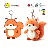 Porte-clés en peluche personnalisé en forme de renard de dessin animé, jouet doux pour enfants, idéal pour cadeau, voiture, téléphone, sac