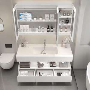 Mueble de Baño Corinne Estilo Francés para Espacios Pequeños con Lavabo Individual Extra Grande y Diseño Integrado sin Juntas - Product Image 5