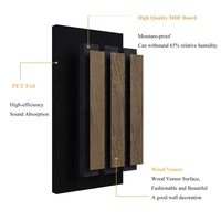 Panneaux muraux acoustiques en bois, directement de l'usine, avec support en feutre et design rainuré ; adaptés à l'insonorisation