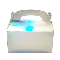 Pliable portable design écologique thème fête cadeau collation artisanat chocolat carton emballage arc-en-ciel carré argent boîte à bonbons