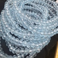 Bracelet Meihan en topaze bleue naturelle, perles rondes facettées, pierres en vrac pour la création de bijoux