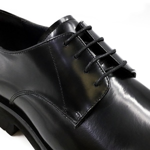 Chaussures de mariage originales de marque, nouvelle collection automne-hiver, forme carrée, en cuir véritable noir, logo personnalisé, à lacets, confortables - Product Image 5