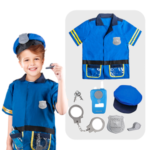 Vente en gros Haut à manches courtes unisexe Uniforme de police avec kit de <span class=keywords><strong>maquillage</strong></span> Jouets pour enfants Party Cosplay Costume pour garçons et filles - Product Image 1