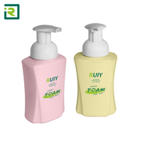 Bouteille en plastique mousse personnalisée de 250 ml, blanche et transparente, en stock, pour emballage de mousse nettoyante pour soins personnels