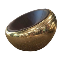 Fauteuil sphérique en cuir et aluminium Leisure Spitfire