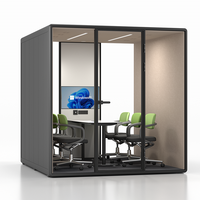 Cabine de travail insonorisée acoustique portable pour réunions et études, isolation phonique 35 dB