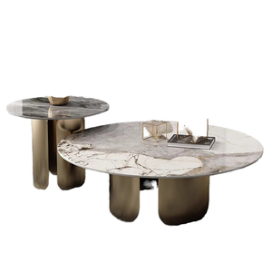 2024 italien moderne luxe <span class=keywords><strong>Rock</strong></span> plaque Table basse minimaliste haut <span class=keywords><strong>de</strong></span> gamme meubles en bois pour petit appartement salon - Product Image 1