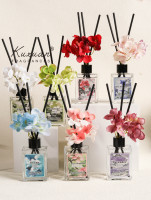50ml vente en gros ensemble de diffuseur de roseau de luxe cristal sans flamme personnalisé pour parfum de fleur durable dans la chambre salle de bain bureau