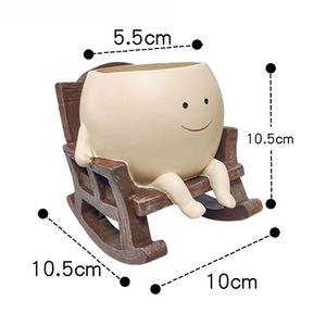Sedia a dondolo, Faccina Sorridente, Vaso Creativo Piccolo, Balcone <span class=keywords><strong>con</strong></span> <span class=keywords><strong>Piante</strong></span> <span class=keywords><strong>Grasse</strong></span> Carine, Giardino Interno/Cortile, Decorazione per <span class=keywords><strong>Piante</strong></span> in Vaso - Product Image 6